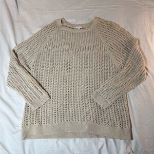 J. Jill Cream Open-Knit Sweater